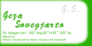 geza sovegjarto business card